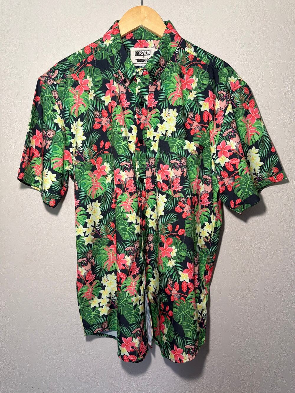 RSVLTS "The Goonies" KUNUFLEX button-down shirt SZ L